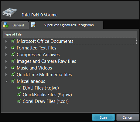 SuperScan Signatures Recognition