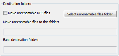 File organizer: Destination text boxes