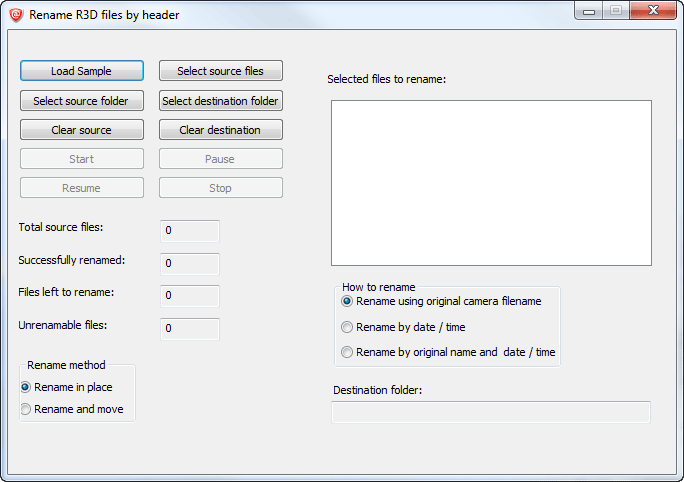 Organizing R3D files by header