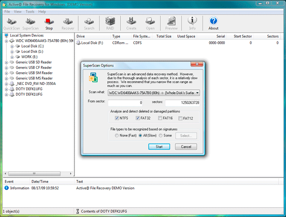 Superscan options